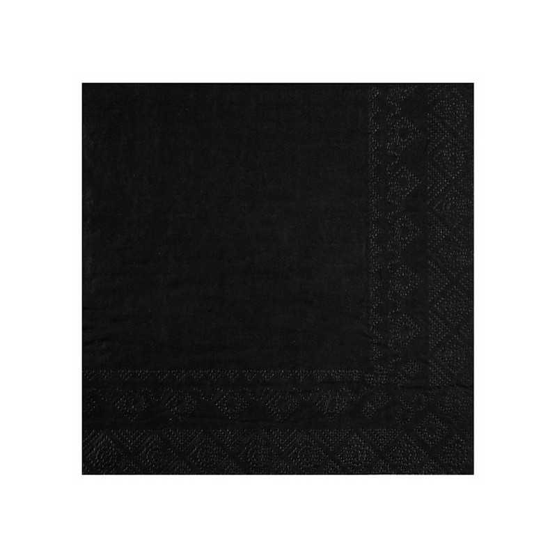 25 SERVIETTES PAPIER CRYSTAL NOIR 33 X 33 CM