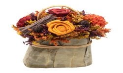 PANIER FLEURS SECHEES AUTOMNE 14.5 X 11.5 X 18.5 CM ENIRON