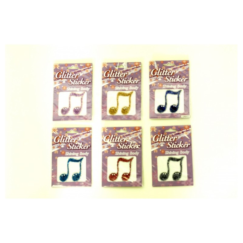 STICKER NOTE DE MUSIQUE GLITTER 6 MODELES SANS LE CHOIX DU MODELE