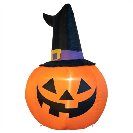 DECORATION HALLOWEEN CITROUILLE GONFLABLE AVEC CHAPEAU 120 CM 