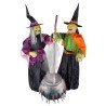 DECORATION HALLOWEEN 2 SORCIERES AVEC CHAUDRON 180 CM