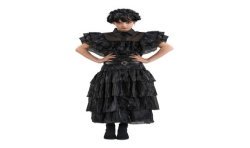 DEGUISEMENT FILLE MERCREDI FAMILLE ADDAMS ROBE DE BAL TAILLE 152