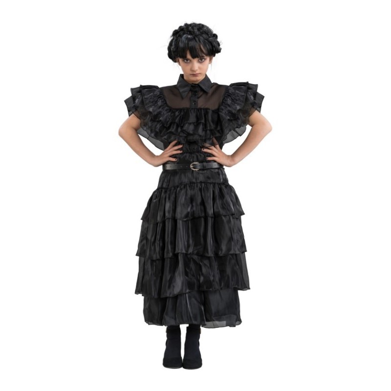 DEGUISEMENT FILLE MERCREDI FAMILLE ADDAMS ROBE DE BAL TAILLE 152