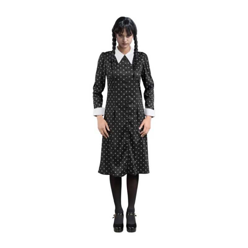 DEGUISEMENT ROBE A MOTIFS MERCREDI ADAM TAILLE XS