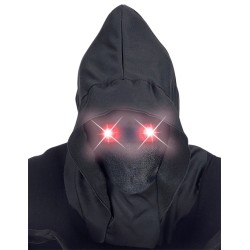 MASQUE CAGOULE NOIRE YEUX LED ROUGE