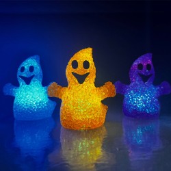 DECORATION HALLOWEEN FANTOME LUMINEUX LED 10 CM MODEL ASSORTIS