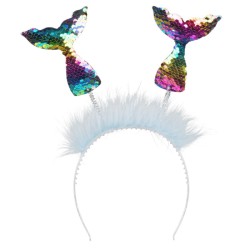 SERRE-TETE QUEUE DE SIRENE SEQUIN OU PAILLETTES MULTICOLORES