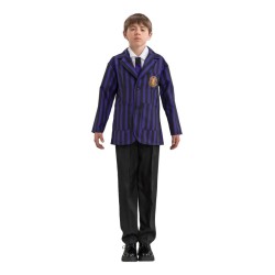 DEGUISEMENT GARCON MERCREDI  ADDAMS UNIFORME ECOLIER VIOLET TAILLE 140