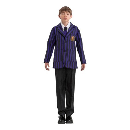 DEGUISEMENT GARCON MERCREDI  ADDAMS UNIFORME ECOLIER VIOLET TAILLE 152