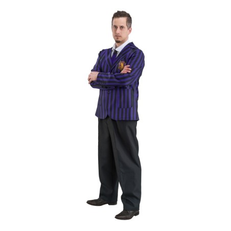 DEGUISEMENT HOMME MERCREDI  ADDAMS UNIFORME ECOLIER VIOLET TAILLE S