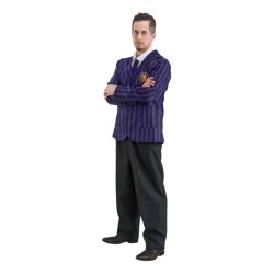 DEGUISEMENT HOMME MERCREDI  ADDAMS UNIFORME ECOLIER VIOLET TAILLE M