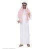DEGUISEMENT HOMME SHEIKH OU EMIR ARABE BLANC COIFFE ROUGE TAILLE XL 