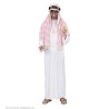 DEGUISEMENT HOMME SHEIKH OU EMIR ARABE BLANC COIFFE ROUGE TAILLE M-L DEGUISEMENT HOMME SHEIKH OU EMIR ARABE BLANC COIFFE ROUGE TAILLE M-L
