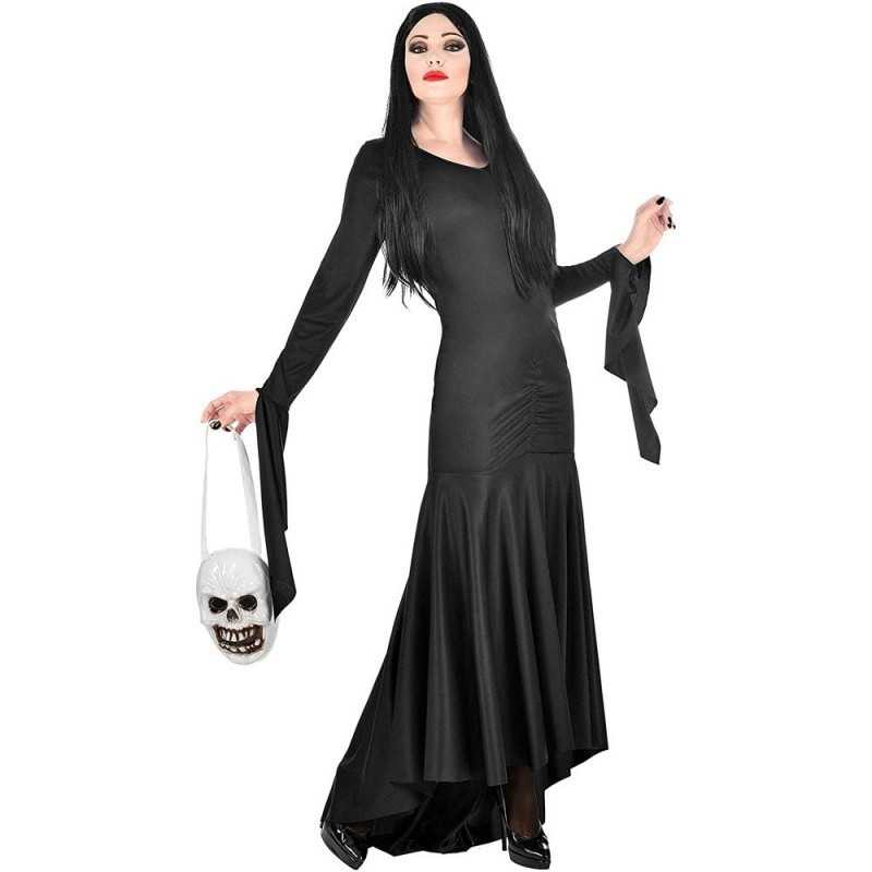 DEGUISEMENT ROBE NOIRE MORTICIA TAILLE XS