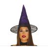 CHAPEAU DE SORCIERE VIOLET IMPRIME TOILE ARAIGNEE