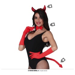 KIT DIABLESSE ROUGE (SERRE-TETE- QUEUE- NOEUD PAPILLON )