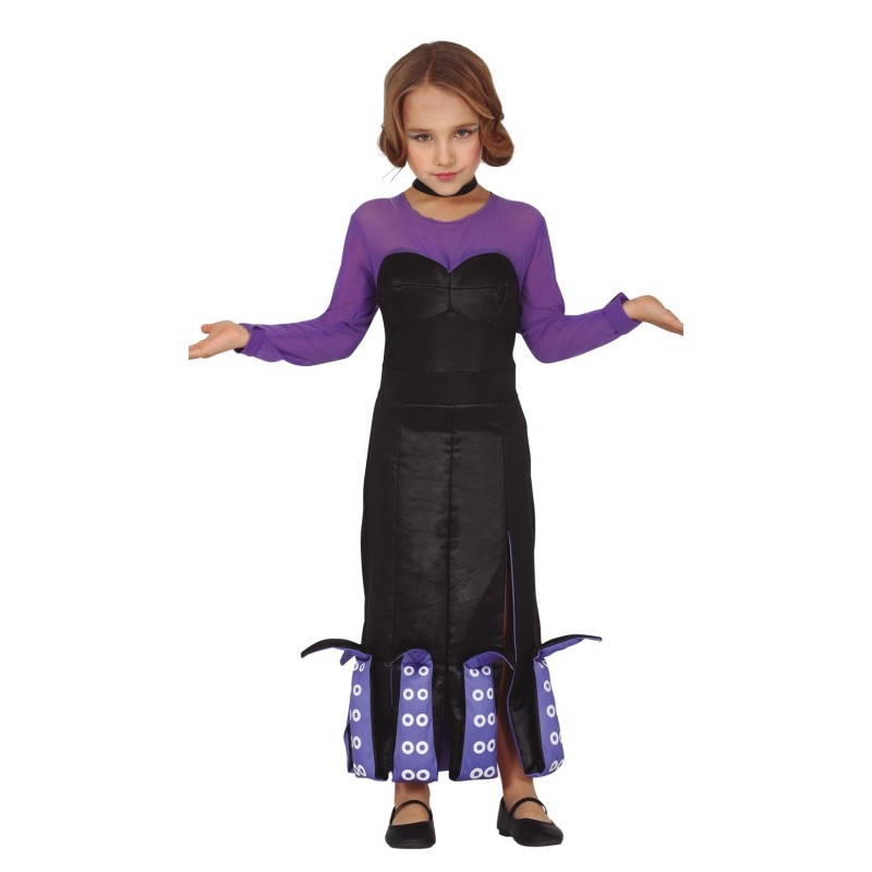 DEGUISEMENT MEDUSA ROBE NOIRE ET VIOLETTE TAILLE 7-9 ANS