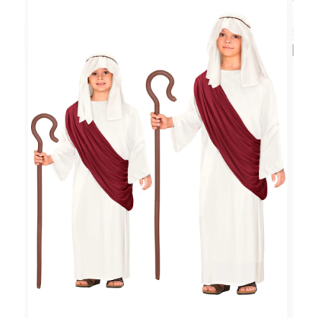 DEGUISEMENT ENFANT MESSIE BLANC ET BORDEAU TAILLE 116