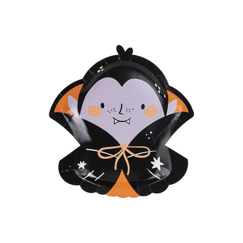 6 ASSIETTES HALLOWEEN DRACULA 23 X 25 CM