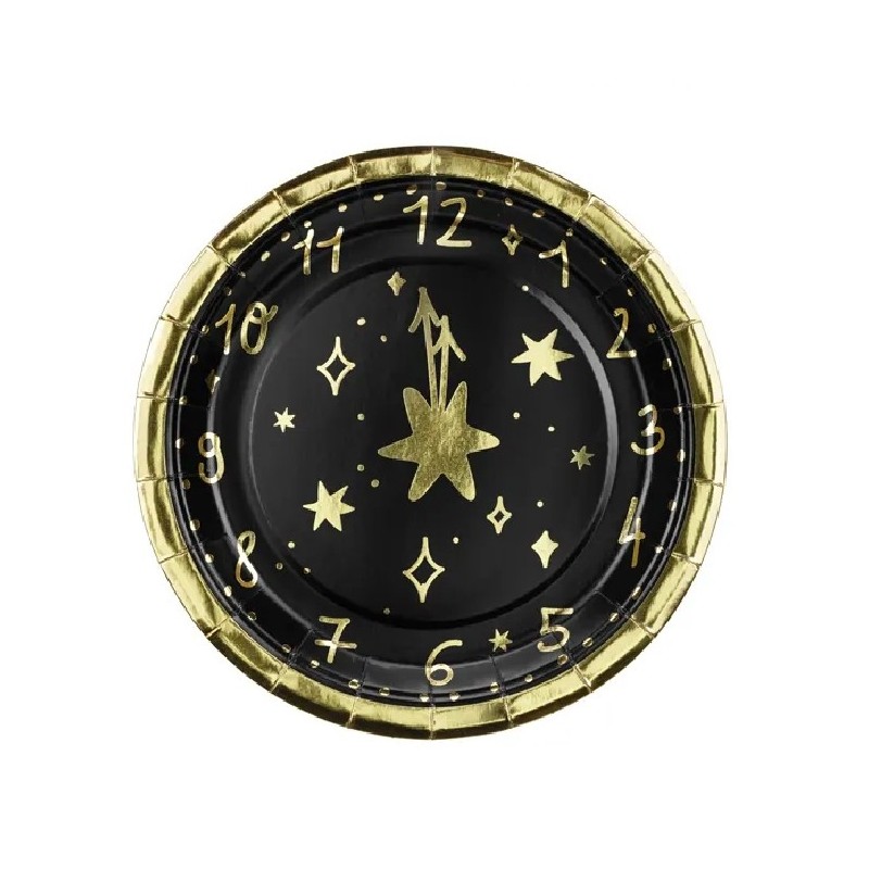 6 PETITES ASSIETTES RONDES NOUVEL AN HORLOGE 18 CM 6 PETITES ASSIETTES RONDES NOUVEL AN HORLOGE 18 CM