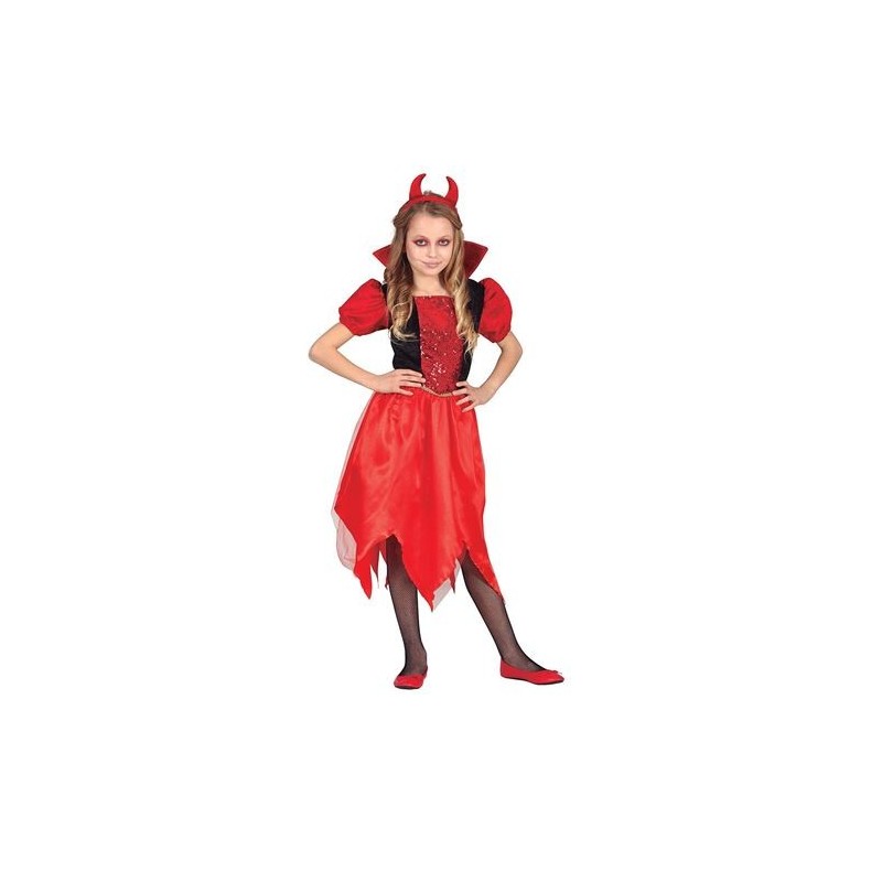 DEGUISEMENT HALLOWEEN FILLE DIABLE EVIL TAILLE 3-4 ANS 