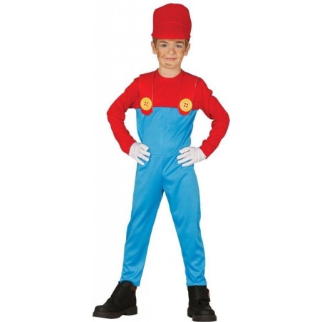 DEGUISEMENT ENFANT PLOMBIER ROUGE TAILLE 5-6 ANS 