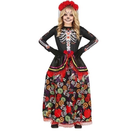 DEGUISEMENT HALLOWEEN FILLE CATRINA SQUELETTE JOUR DES MORTS TAILLE 5-6 ANS 