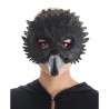 MASQUE  LOUP OISEAU NOIR EFFET PLUMES CUIR OU MEDECIN DE LA PESTE