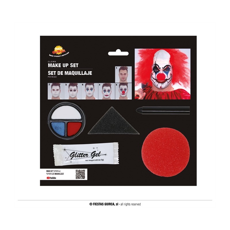 KIT MAQUILLAGE CLOWN TUEUR HALLOWEEN