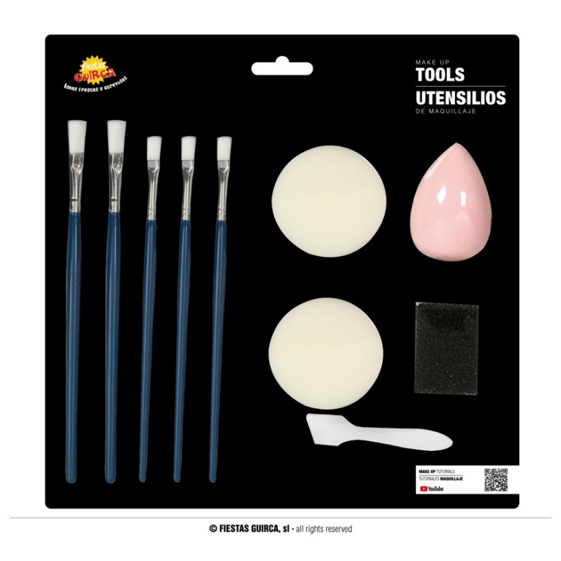 KIT ACCESSOIRES DE MAQUILLAGE EPONGES +PINCEAUX