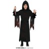 DEGUISEMENT FAUCHEUSE TUNIQUE A CAPUCHE NOIRE EN SANG TAILLE 5-6 ANS