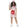 DEGUISEMENT HALLOWEEN  INFIRMIERE ZOMBIE ROUG ET BLANC TAILLE L