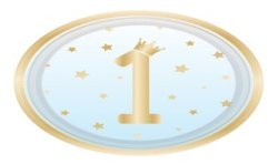 8 ASSIETTES 1ER ANNIVERSAIRE BLEU OMBRE 23 CM 