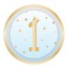 8 ASSIETTES 1ER ANNIVERSAIRE BLEU OMBRE 23 CM 