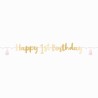 GUIRLANDE OU BANNER DECORATION 1 AN ROSE BLANC ET OR HAPPY 1ST BIRTHDAY GUIRLANDE OU BANNER DECORATION 1 AN ROSE BLANC ET OR HAPPY 1ST BIRTHDAY