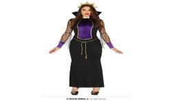DEGUISEMENT HALLOWEEN SORCIERE NOIR ET VIOLET MIRROR QUEEN TAILLE L 