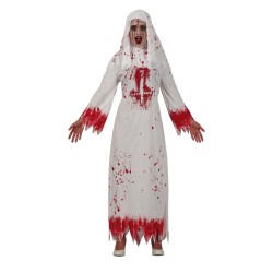 DEGUISEMENT HALLOWEEN FEMME NONE BLANCHE AVEC SANG  TAILLE M 