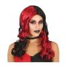 PERRUQUE CHEVEUX LONGS BOUCLES ROUGE ET NOIR SANS FRANGE