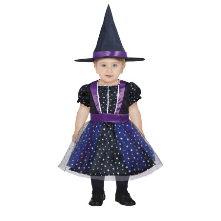 DEGUISEMENT HALLOWEEN  BEBE FILLE SORCIERE VIOLET ET NOIR  2-3 ANS