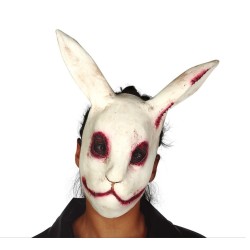 MASQUE DE LAPIN TUEUR BLANC EN SANG LATEX