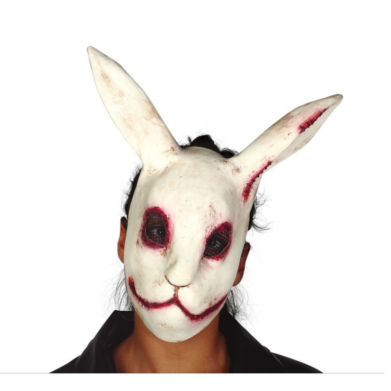 MASQUE DE LAPIN TUEUR BLANC EN SANG LATEX