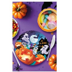 6 ASSIETTES HALLOWEEN CITROUILLES ET FANTOMES 23 CM