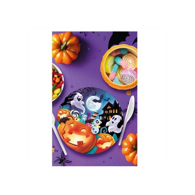 6 ASSIETTES HALLOWEEN CITROUILLES ET FANTOMES 23 CM