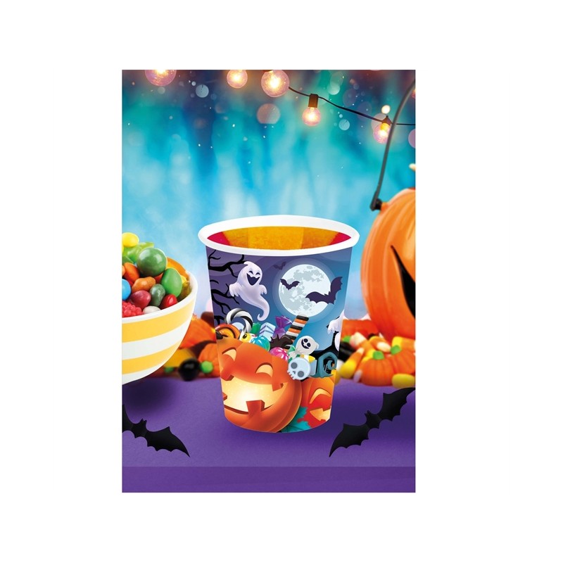 6 GOBELETS HALLOWEEN CITROUILLES ET FANTOMES 240 ML