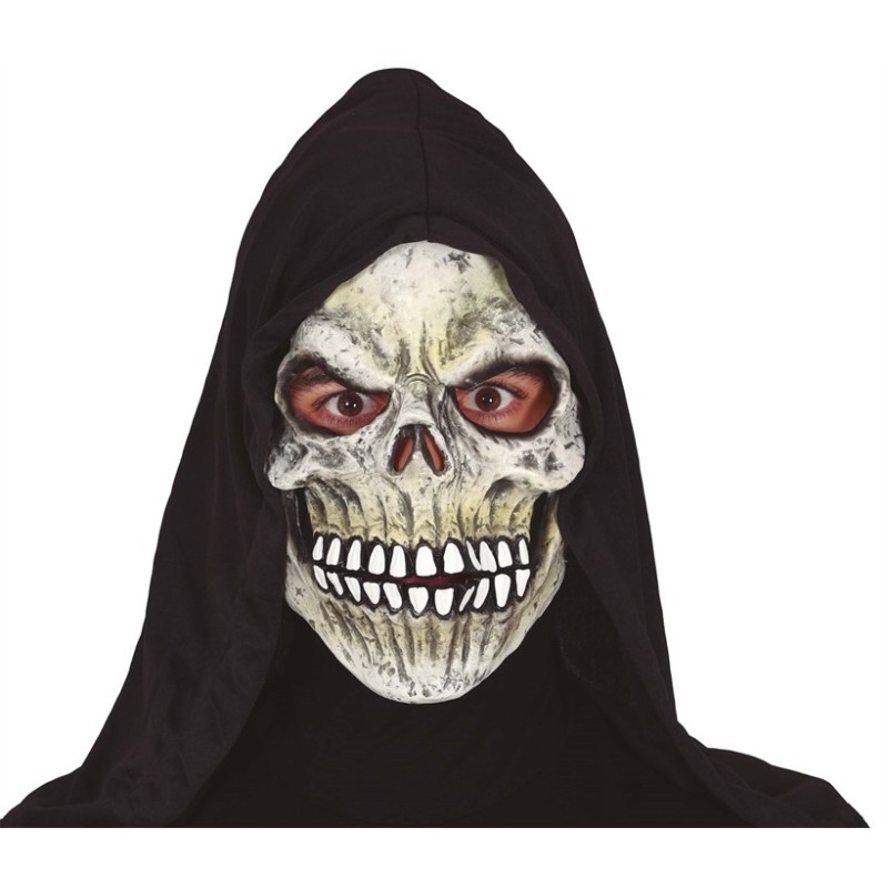 MASQUE TETE DE MORT A CAPUCHE EN LATEX MASQUE TETE DE MORT A CAPUCHE EN LATEX