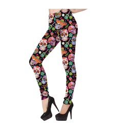 LEGGINGS JOUR DE MORTS OU DAY OF THE DEAD OU CATRINA