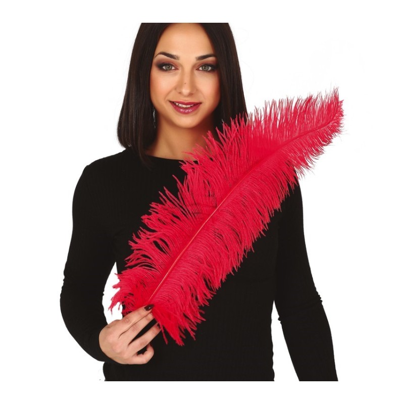 PLUME D'AUTRUCHE ROUGE 50 CM 