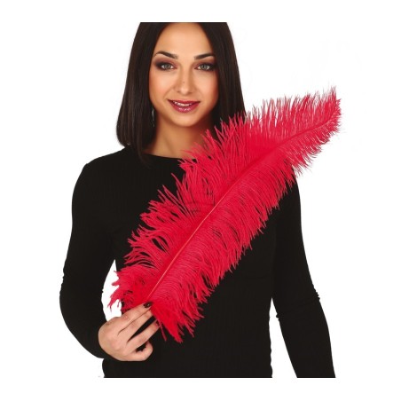 PLUME D'AUTRUCHE ROUGE 50 CM 