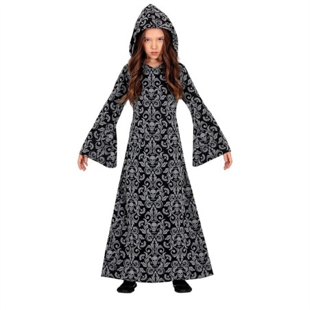DEGUISEMENT HALLOWEEN SORCIER(E) GRISE TAILLE 7-9 ANS 