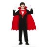 DEGUISEMENT HALLOWEEN GARCON VAMPIRE NOIR AVEC CAPE ROUGE TAILLE 3-4 ANS 
